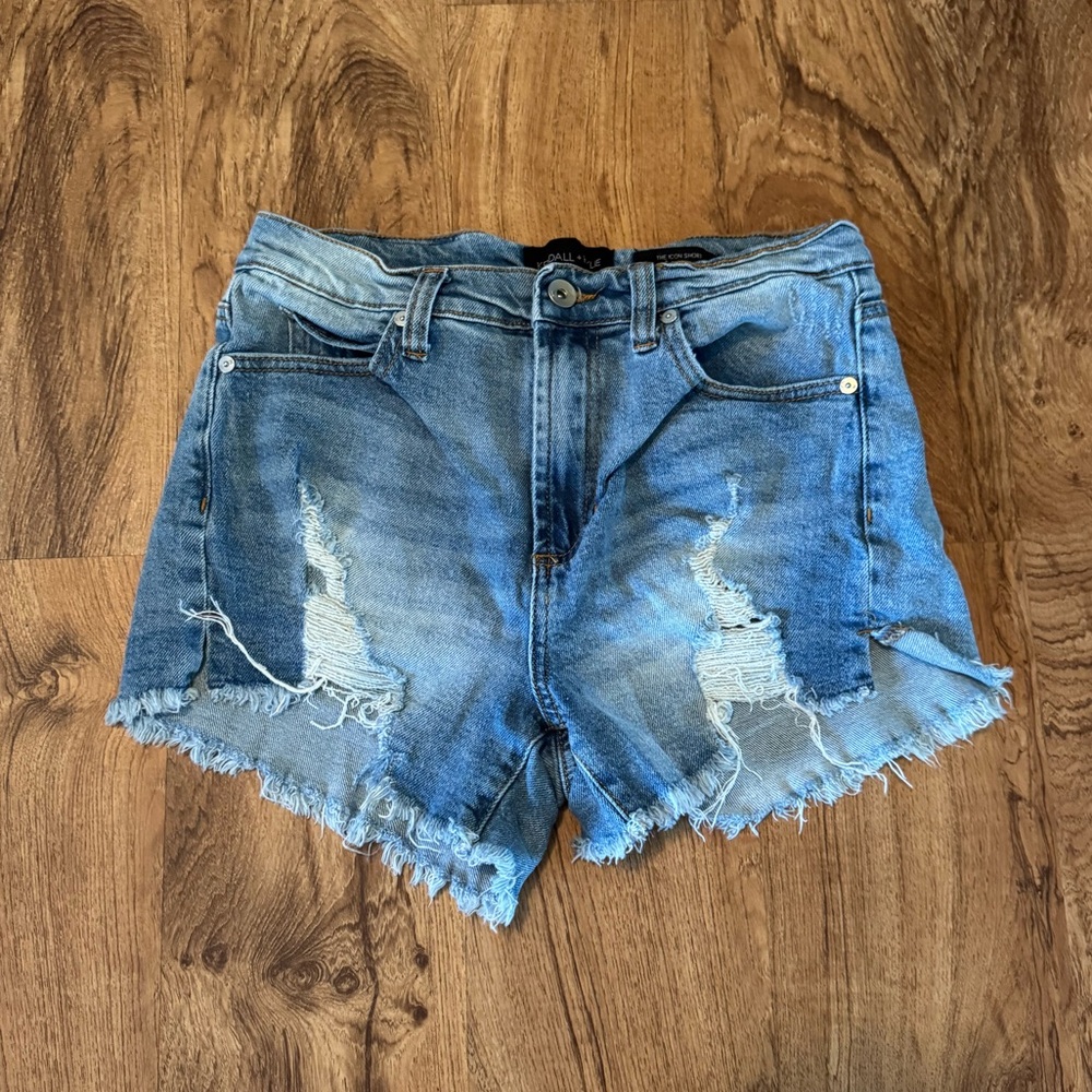 Kendall & Kylie Distressed Blue Denim Shorts
